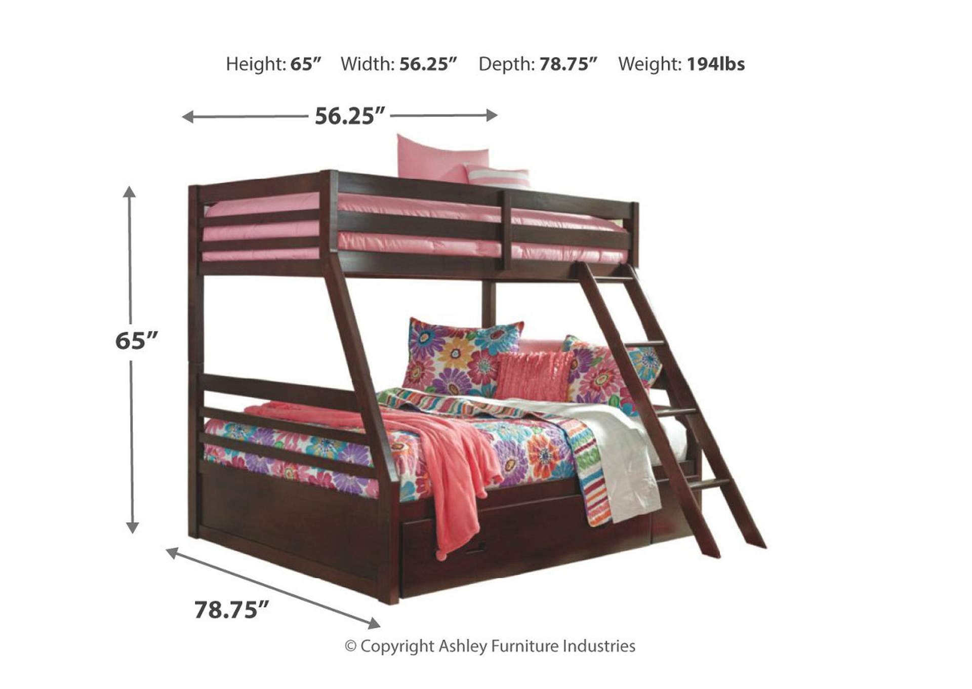 Halanton Twin over Full Bunk Bed with 1 Large Storage Drawer,Signature Design By Ashley