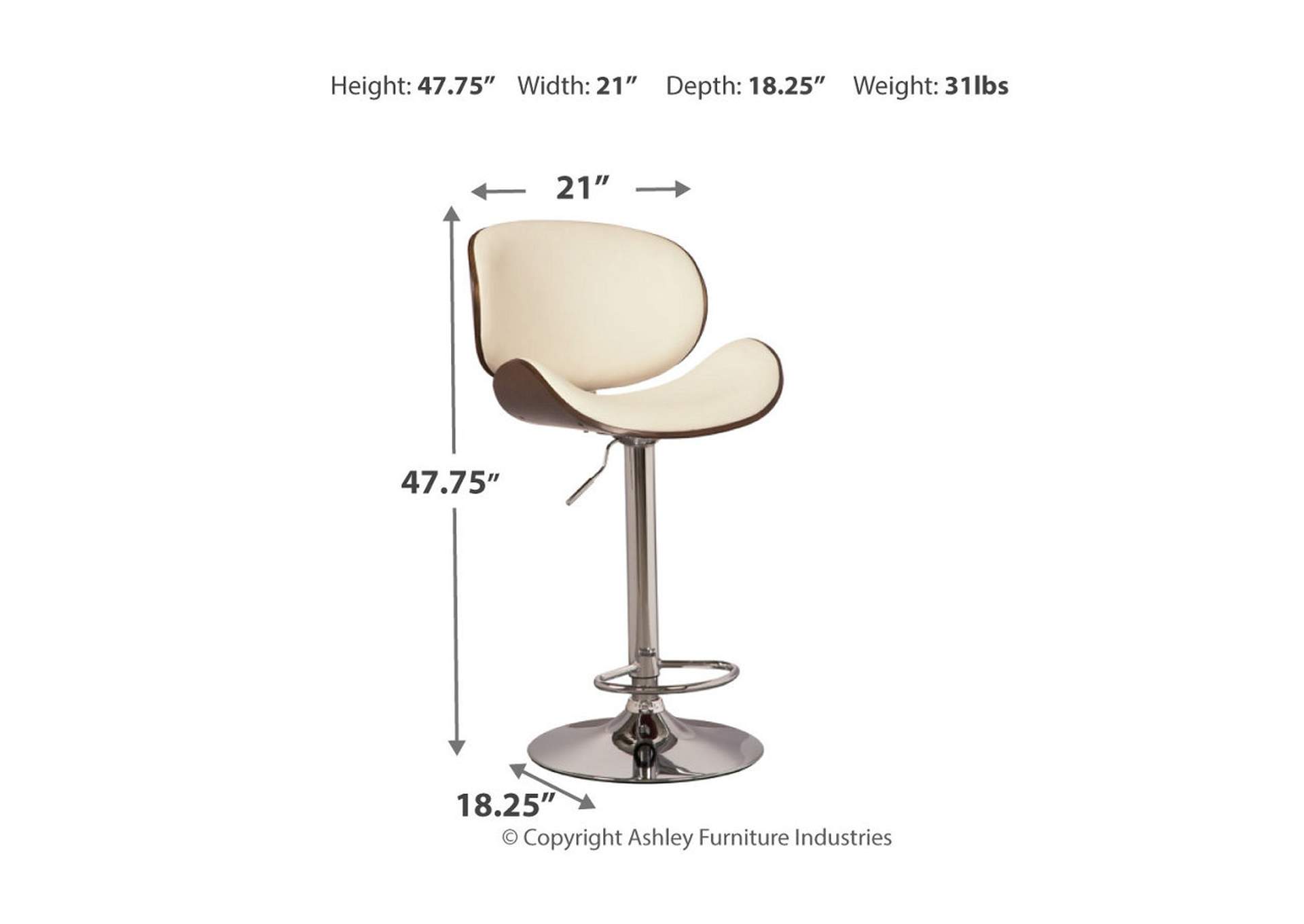 Bellatier Adjustable Height Bar Stool,Signature Design By Ashley