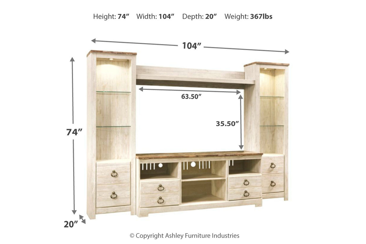 Willowton 4-Piece Entertainment Center,Signature Design By Ashley