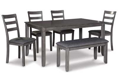 Image for Bridson Dining Table and Chairs with Bench (Set of 6)