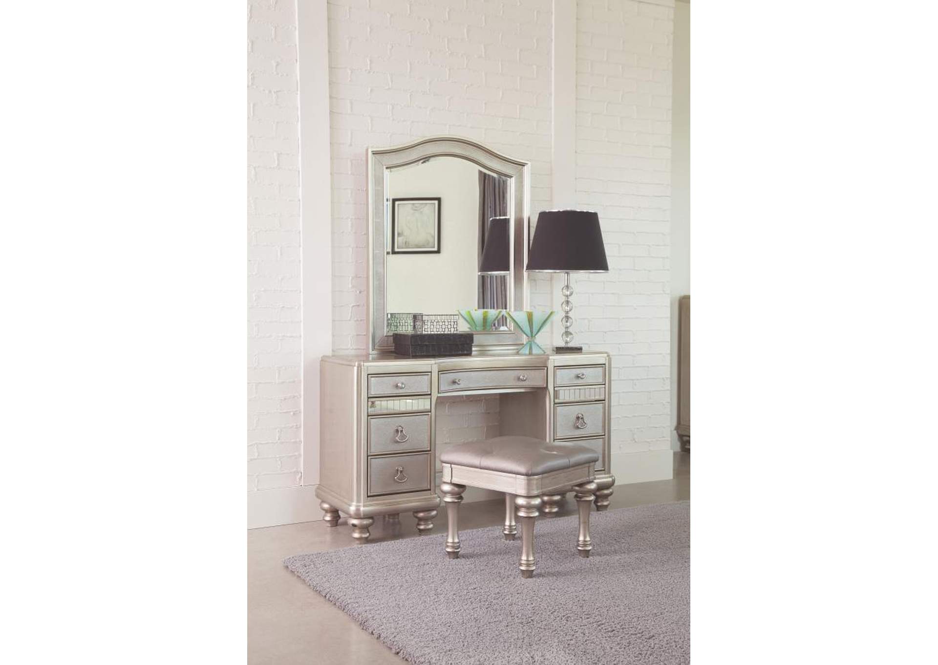 Belmont 3 - piece Vanity Set Metallic Platinum,Coaster Furniture