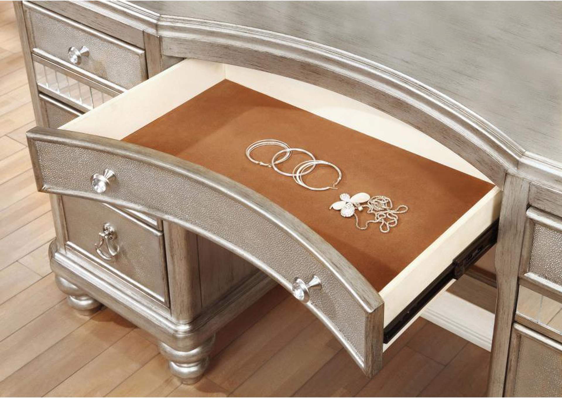 Belmont 3 - piece Vanity Set Metallic Platinum,Coaster Furniture