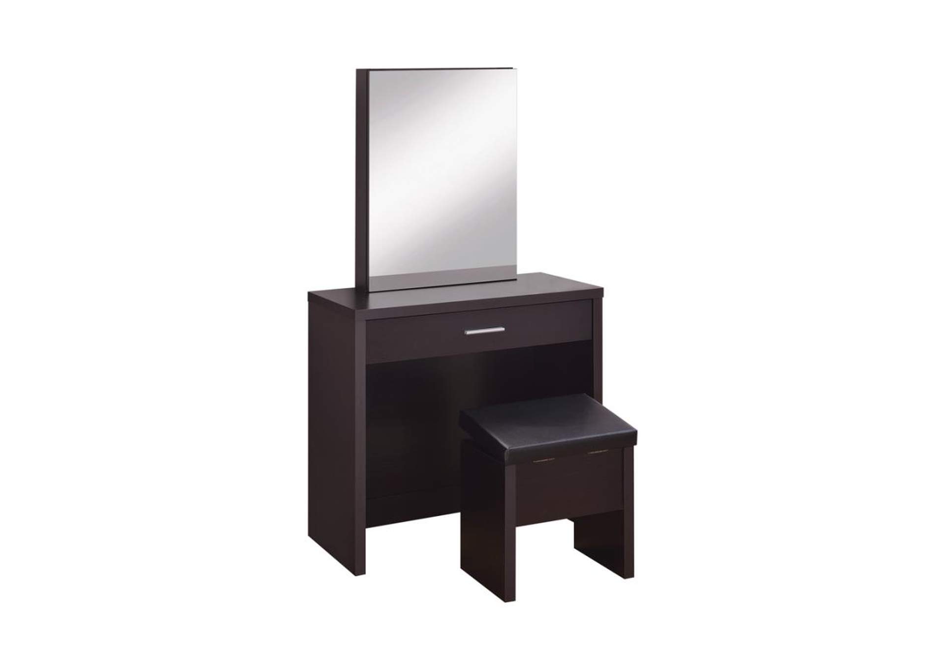 Harvey 2 - piece Vanity Set with Lift - Top Stool Cappuccino,Coaster Furniture