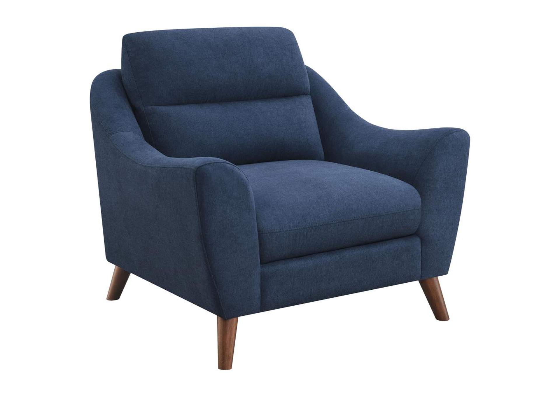 Gano 3 - piece Sloped Arm Living Room Set Navy Blue,Coaster Furniture