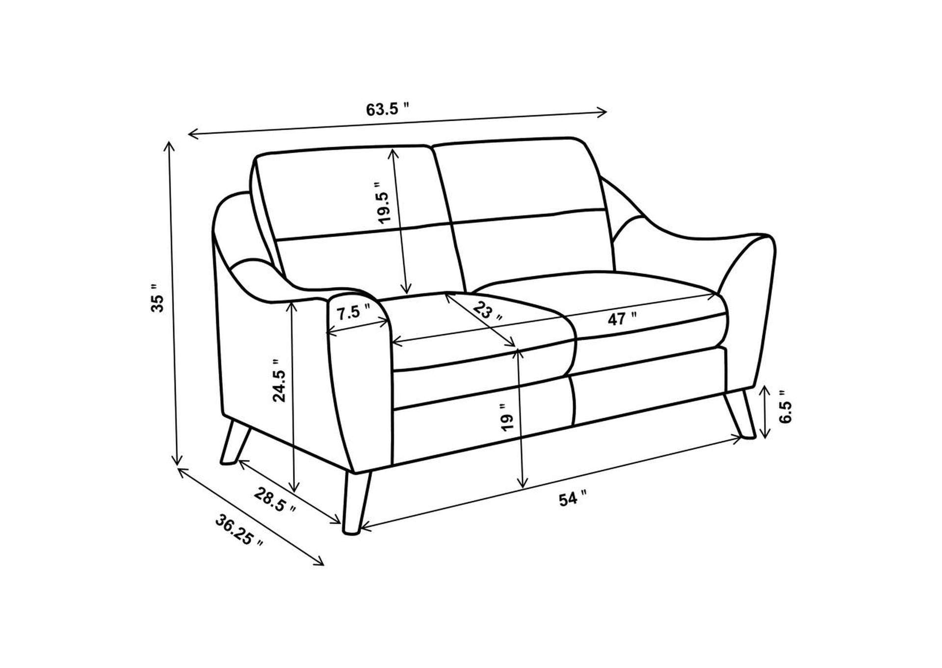 Gano 3 - piece Sloped Arm Living Room Set Navy Blue,Coaster Furniture