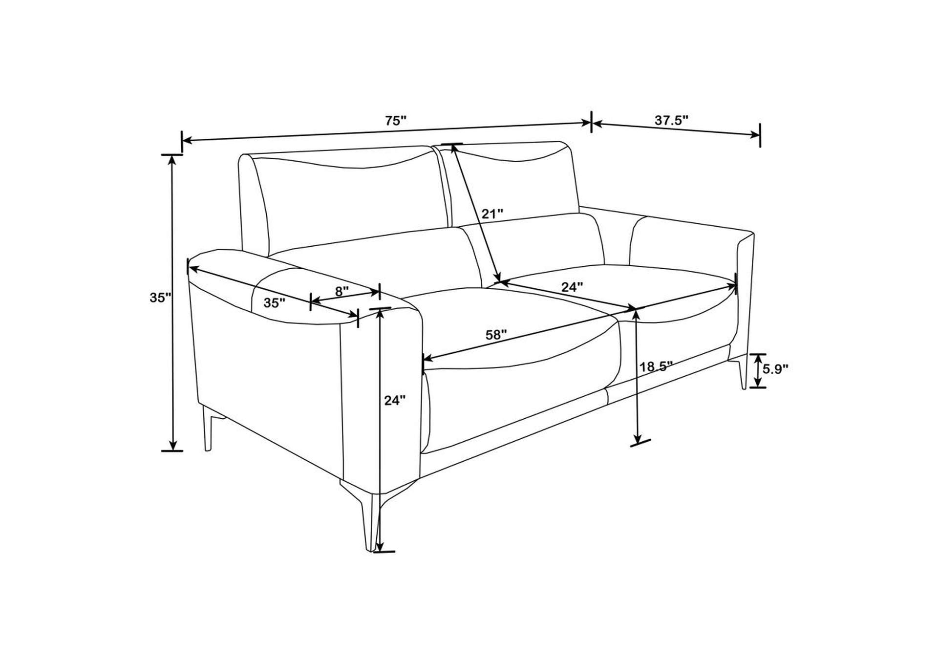 Glenmark 2 - piece Track Arm Living Room Set Taupe,Coaster Furniture