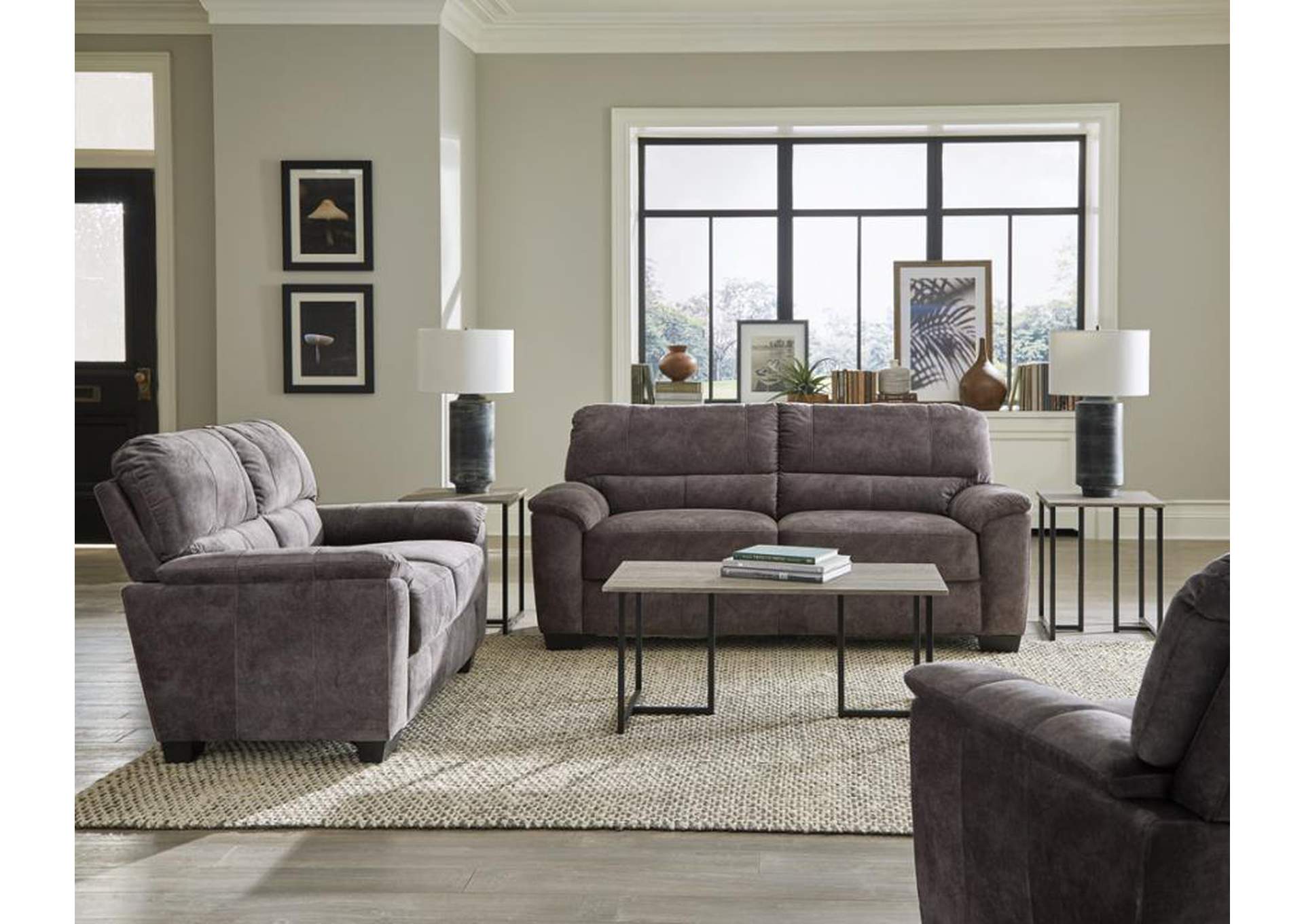 Hartsook 3 - piece Pillow Top Arm Living Room Set Charcoal Grey,Coaster Furniture