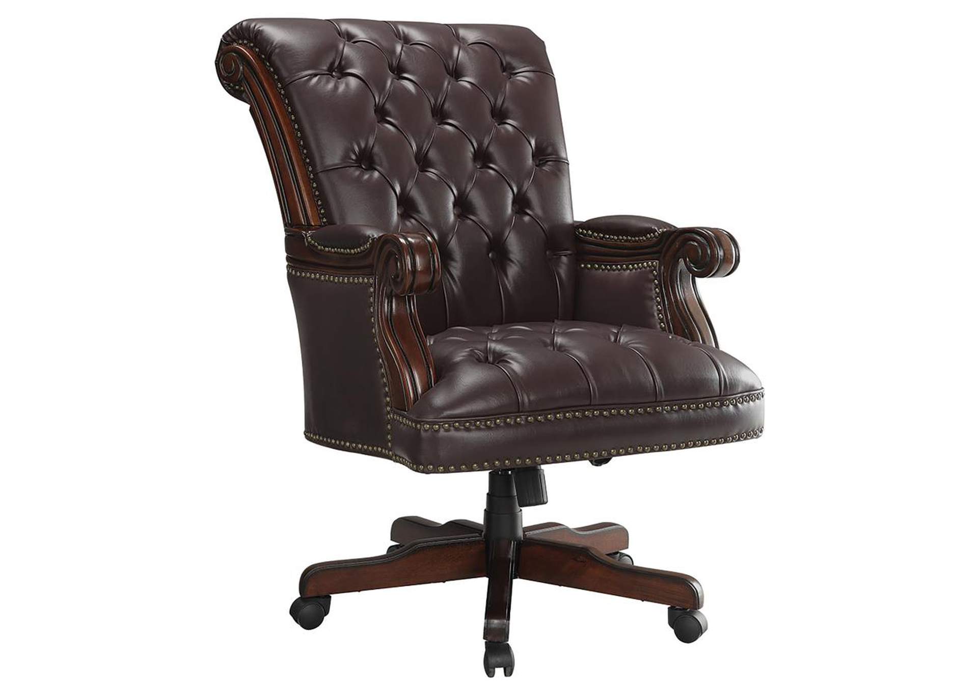 Calloway Tufted Adjustable Height Office Chair Dark Brown,Coaster Furniture
