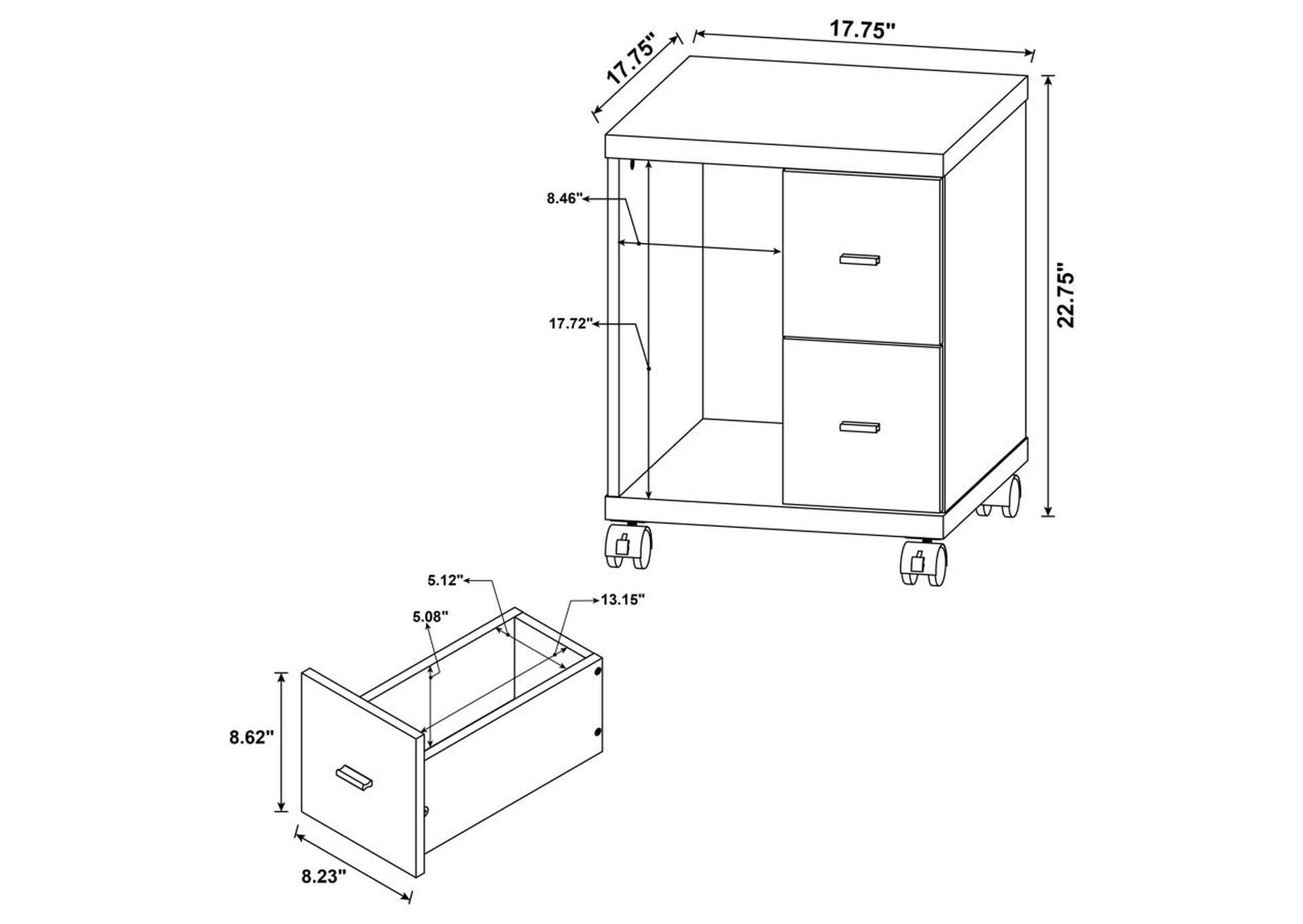 Russell 2-Drawer Cpu Stand Medium Oak,Coaster Furniture