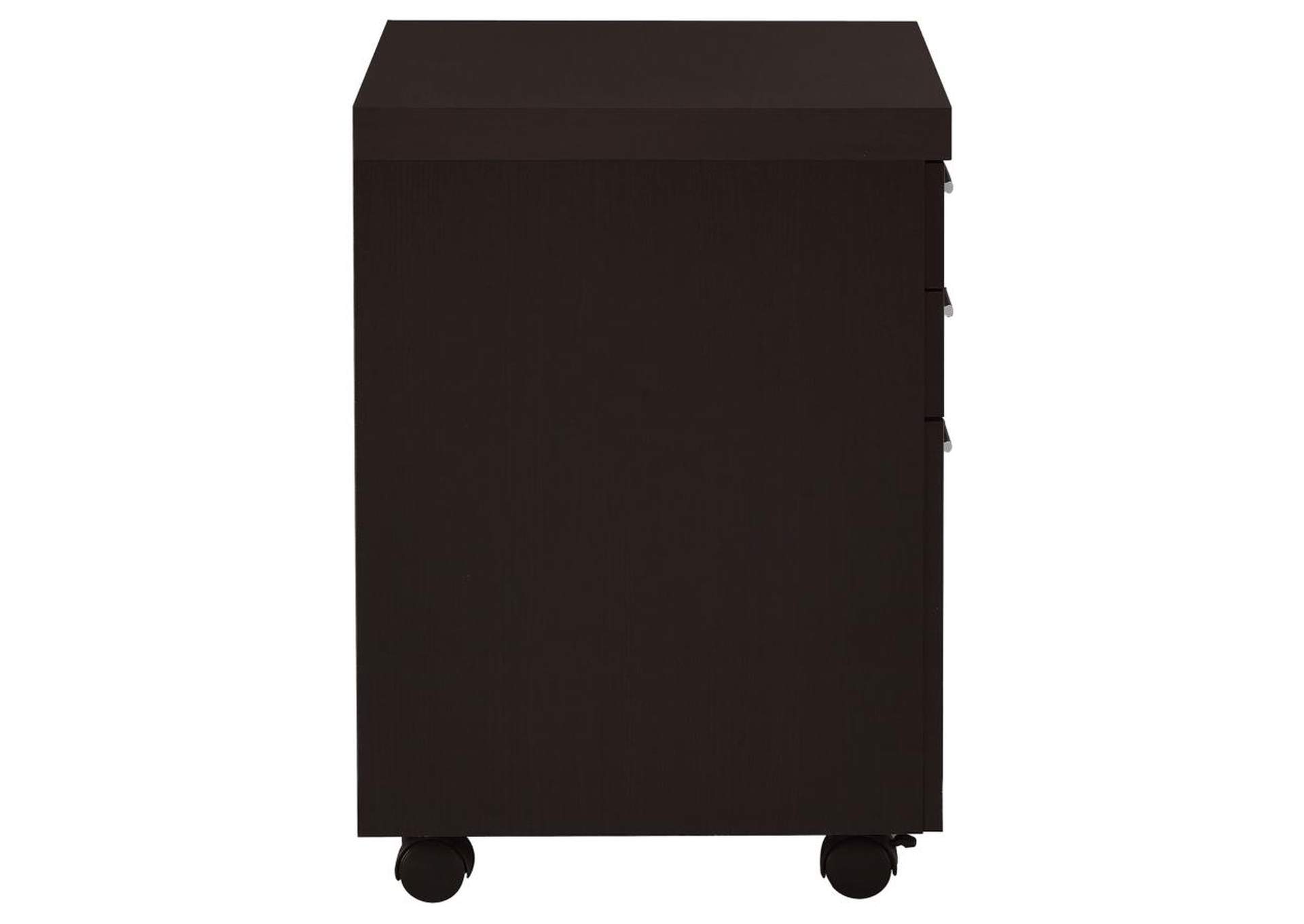 Skylar 3 - drawer Mobile File Cabinet Cappuccino,Coaster Furniture