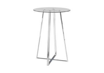 Zanella Glass Top Bar Table Chrome
