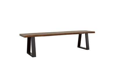 Image for Ditman Live Edge Dining Bench Grey Sheesham and Black