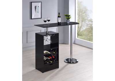 1-Drawer Bar Table Glossy Black