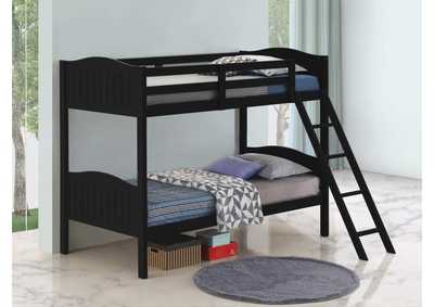 Image for Arlo Twin - Twin Bunk Bed with Ladder Black