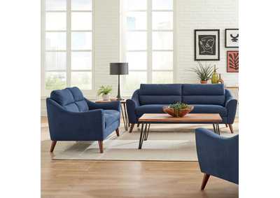 Gano 2 - piece Sloped Arm Living Room Set Navy Blue